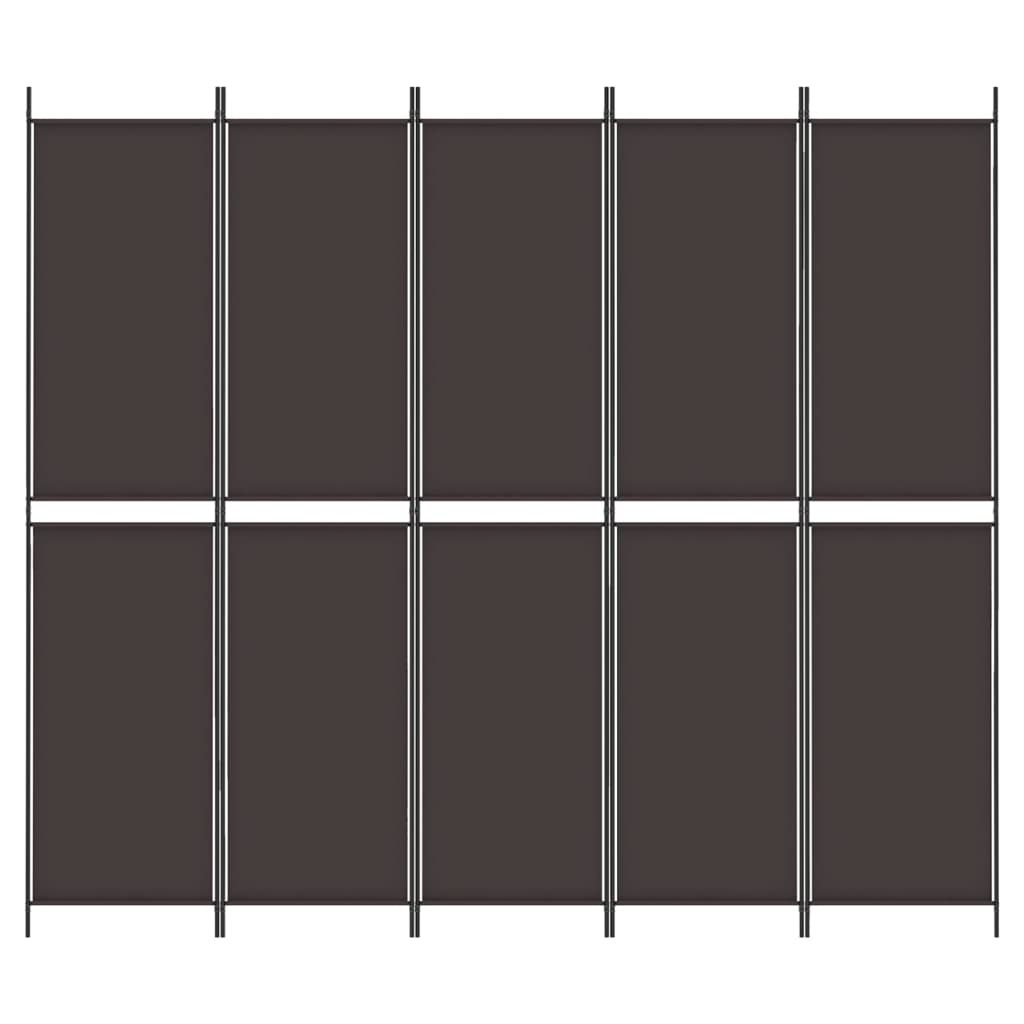 6-Panel Room Divider Brown 300x220 cm Fabric