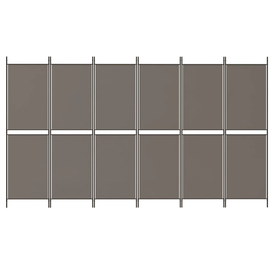 6-Panel Room Divider Anthracite 300x220 cm Fabric