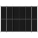 6-Panel Room Divider Black 300x220 cm Fabric