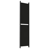 6-Panel Room Divider Black 300x220 cm Fabric