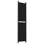 6-Panel Room Divider Black 300x220 cm Fabric