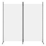 2-Panel Room Divider White 175x180 cm Fabric