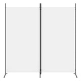 2-Panel Room Divider White 175x180 cm Fabric - Side View