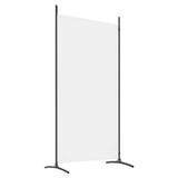 2-Panel Room Divider White 175x180 cm Fabric - Rear View