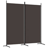 2-Panel Room Divider Brown 175x180 cm Fabric