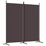 2-Panel Room Divider Brown 175x180 cm Fabric