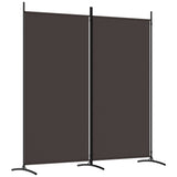 2-Panel Room Divider Brown 175x180 cm Fabric - Front View