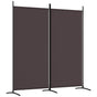 2-Panel Room Divider Brown 175x180 cm Fabric