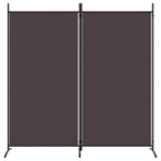 2-Panel Room Divider Brown 175x180 cm Fabric