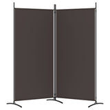 2-Panel Room Divider Brown 175x180 cm Fabric