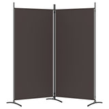 2-Panel Room Divider Brown 175x180 cm Fabric - Top-Down View