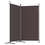 2-Panel Room Divider Brown 175x180 cm Fabric