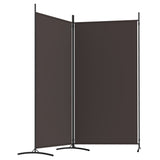 2-Panel Room Divider Brown 175x180 cm Fabric - 45-Degree Angle