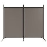 2-Panel Room Divider Anthracite 175x180 cm Fabric - Side View