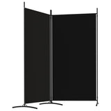 2-Panel Room Divider Black 175x180 cm Fabric - Top-Down View