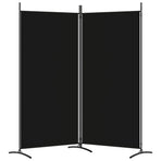 2-Panel Room Divider Black 175x180 cm Fabric