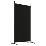 2-Panel Room Divider Black 175x180 cm Fabric - Rear View