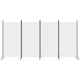 4-Panel Room Divider White 346x180 cm Fabric