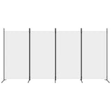 4-Panel Room Divider White 346x180 cm Fabric - Side View