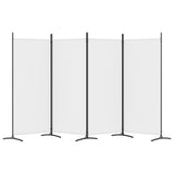 4-Panel Room Divider White 346x180 cm Fabric