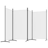 4-Panel Room Divider White 346x180 cm Fabric - 45-Degree Angle