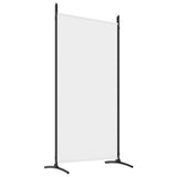 4-Panel Room Divider White 346x180 cm Fabric - Rear View