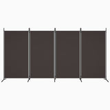 4-Panel Room Divider Brown 346x180 cm Fabric - Side View