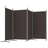 4-Panel Room Divider Brown 346x180 cm Fabric - 45-Degree Angle