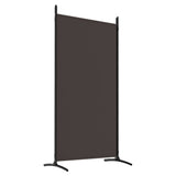 4-Panel Room Divider Brown 346x180 cm Fabric - Rear View