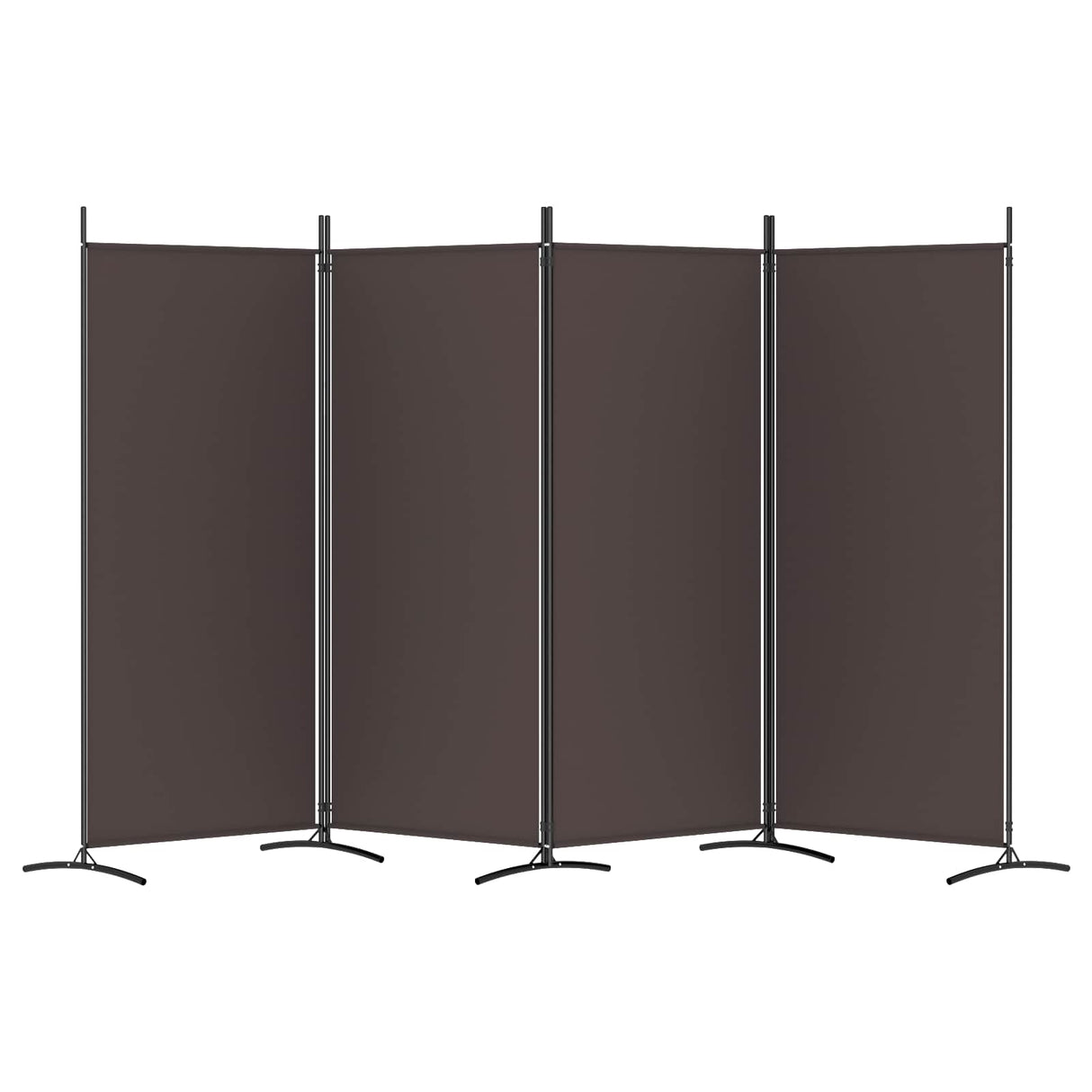 4-Panel Room Divider Brown 346x180 cm Fabric