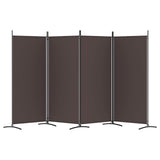4-Panel Room Divider Brown 346x180 cm Fabric - Side View