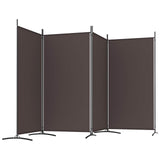 4-Panel Room Divider Brown 346x180 cm Fabric - Top-Down View