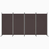 4-Panel Room Divider Brown 346x180 cm Fabric - Rear View