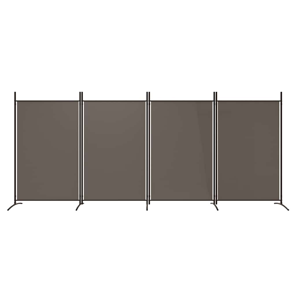 4-Panel Room Divider Anthracite 346x180 cm Fabric