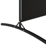 4-Panel Room Divider Black 346x180 cm Fabric - Close-Up Angle