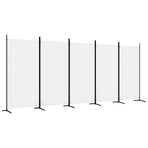 5-Panel Room Divider White 433x180 cm Fabric