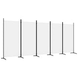 5-Panel Room Divider White 433x180 cm Fabric - Front View