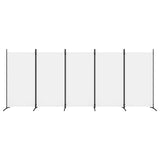 5-Panel Room Divider White 433x180 cm Fabric
