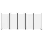 5-Panel Room Divider White 433x180 cm Fabric