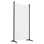 5-Panel Room Divider White 433x180 cm Fabric