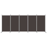 5-Panel Room Divider Brown 433x180 cm Fabric