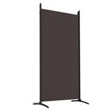 5-Panel Room Divider Brown 433x180 cm Fabric - Rear View