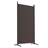 5-Panel Room Divider Brown 433x180 cm Fabric - 45-Degree Angle