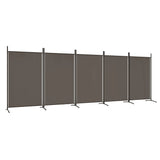 5-Panel Room Divider Anthracite 433x180 cm Fabric - Front View