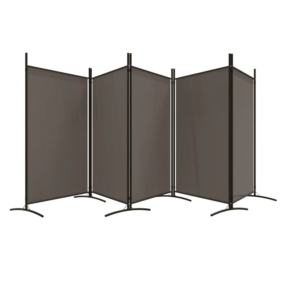 5-Panel Room Divider Anthracite 433x180 cm Fabric