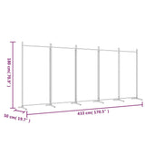 5-Panel Room Divider Anthracite 433x180 cm Fabric - Low Angle