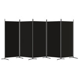 5-Panel Room Divider Black 433x180 cm Fabric - Top-Down View