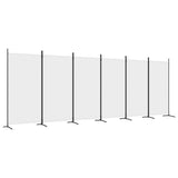 6-Panel Room Divider White 520x180 cm Fabric - Front View