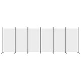 6-Panel Room Divider White 520x180 cm Fabric