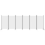 6-Panel Room Divider White 520x180 cm Fabric